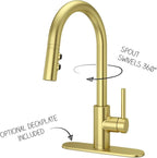 Pfister Stellen Kitchen Faucet with Pull Down Sprayer, Single Handle, High Arc, Brushed Gold Finish, LG529SABG