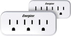 Energizer 2 Packs of 3 Device Multi Plug Wall Outlet Extender (3) AC Power Outlets Grounded Power Strip Expander Splitter Plug in Adapter
