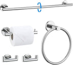 TNOMS 5-Piece Towel Bar Set Polished Chrome Bathroom Hardware Set Upgraded Towel Hooks Towel Racks Set for Bathroom Stainless Steel Wall Mounted Towel Holder Set 23.6 Inch