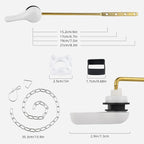 iFealClear Universal Toilet Handle - Front Mount Flush Lever, Solid Brass, White & Easy to Install - Fits Most Toilets