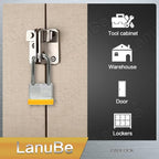 LanuBe Lock Laminated keyed Padlock (1-9/16", 40mm), keyed Alike Locks, Long Shackle,Marked Yellow Plastic Hoop, Pack of 120