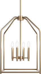 Kichler Madden 25.5" 4 Light Pendant in Champagne Bronze, Soft Modern Fixture, for an Entryway, Breakfast Nook, Laundry Room, (25.5" x 16"), 52722CPZ