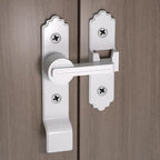 180 Degree White Barn Door Lock, Flip Gate Latch with Handle, Heavy Sliding Door Latches, Door Security Sliding Latch Lock for Cabinets, Bathroom, Garden, Window, Garage