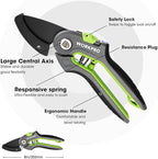 WORKPRO Anvil Pruning Shears, 8’’ Professional Gardening Hand Pruner with SK5 Steel Sharp Blades, Ideal Gardening Tool for Cutting and Trimming, Green