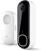 Arlo Video Doorbell 2K 2nd Generation & Chime 2 Bundle, 2K Doorbell Camera, 2-Way Audio, Package Detection, Motion Detection and Alerts, Built-in Siren, Night Vision, AVDK4001-100CNS, White