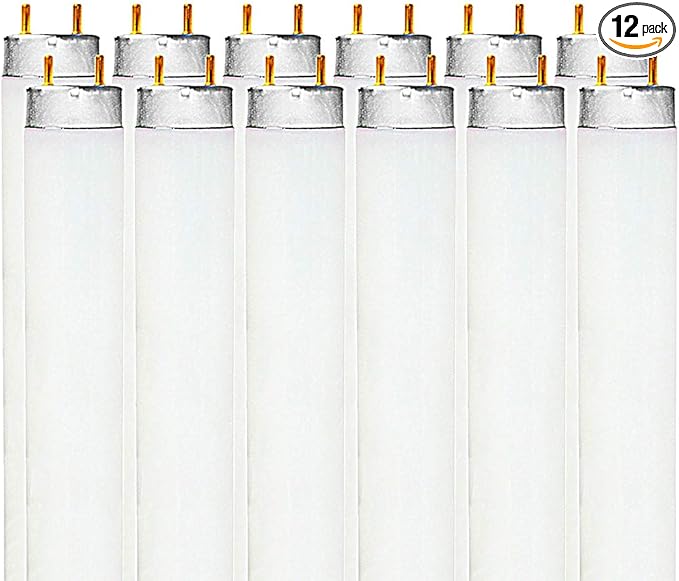 LUXRITE LR20730 (12-Pack) F32T8/841 32-Watt 4 FT T8 Fluorescent Tube Light Bulb, Cool White 4100K, 2800 Lumens, G13 Medium Bi-Pin Base