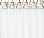 LUXRITE F32T8/850 32W 48 Inch T8 Fluorescent Tube Light Bulb, 5000K Bright White, 2800 Lumens, G13 Medium Bi-Pin Base, LR20734, 12-Pack