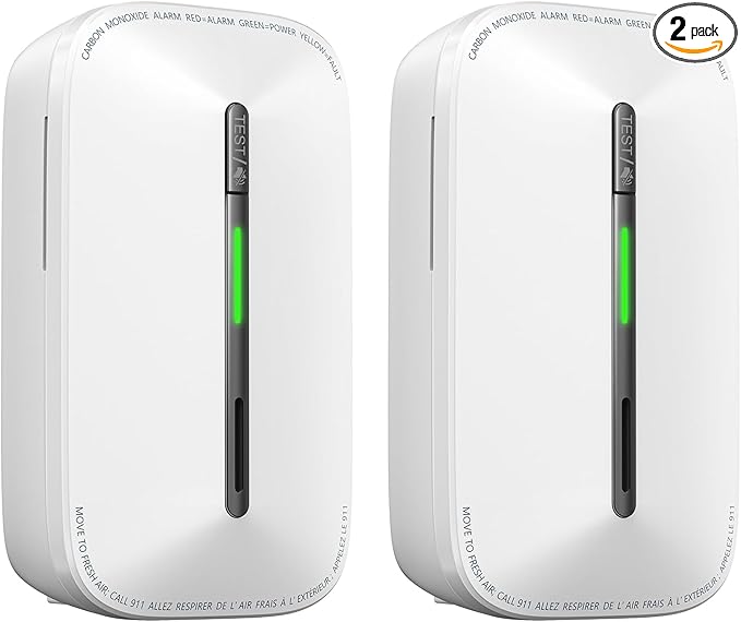 SITERWELL Plug in Carbon Monoxide Detector 10 Year Battery, CO Alarm Detector with Electrochemical Sensor and Sound Warning, AC Powered Portable Carbon Monoxide Detector for Home Office Travel,2-Pack