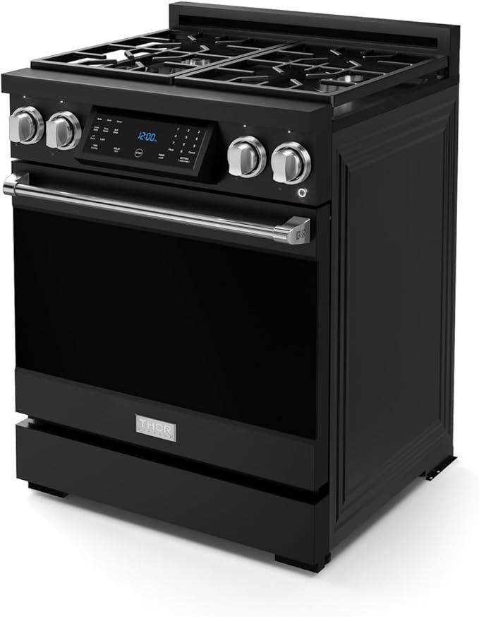 Gordon Ramsay by THOR Kitchen 30 Inch Professional Liquid Propane Range with Tilt Panel Touch Control in Black/Stainless Steel