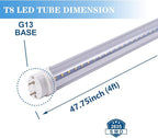 12 pcs 4FT 24W T8 LED Tube Light White Daylight 6000k 4' LED Bulbs Garage Warehouse Shop Light Ballast Bypass G13 Base T10 T12 Fluorescent lamp Replacement AC100-277V Clear Cover