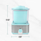 Nostalgia Electric Ice Cream Maker with 2-Qt Double Insulated Gel Canister & Stainless Steel Base - Makes Sorbet, Soft Serve, and Frozen Yogurt - Aqua