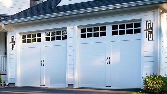 LamQee 2 Pack 20" Modern Outdoor Wall Light, Integrated LED 1000LM Exterior Lighting Fixture Rectangle Outdoor Sconce, Matte Black Metal Wall Mount Porch Light Outside Lamp for House Garage Door Patio