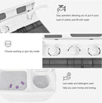 COSTWAY Portable Washing Machine, Twin Tub 26 Lbs Capacity, 18 Lbs Washer and 8 Lbs Spinner, Compact Washer with Control Knobs, Timer Function, Drain Pump, Laundry washer for Apartment RV, Grey