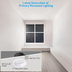 TORCHSTAR 4 Inch 5CCT LED Anti Glare LED Recessed Lights with J-Box, Narrow Trim Recessed Ceiling Light, Deep Trim Canless Downlight, Dimmable, CRI 90, 2700-5000K Selectable, ETL T24 FCC, Pack of 4