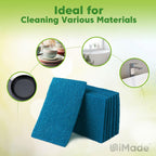 Non-Scratch Scouring Pads, 96Pcs Household Scour Pads for Kitchen, Garage and Outdoors, Reusable Dish Scrubber Pads for Pan and Metal Grill - Blue