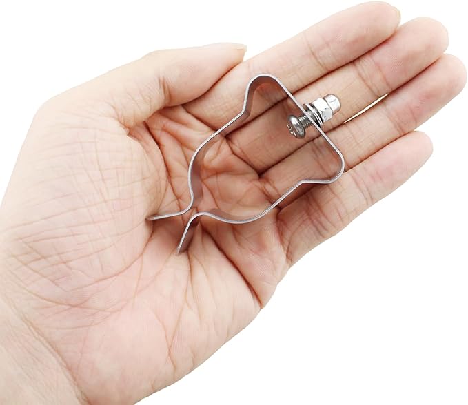 TAODAN 5PCS Silver Stainless Steel Basement Window Well Cover Spring Clips 1.57x2.36inch Exterior Patio Hardware Mounting Retaining Part