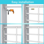 Fixed Window Safety Guard 19”x 54” Adjustable Width Prevents Accidental Falls, Non-Egress, Tamper Resistant Screws Included, White, Single Pack
