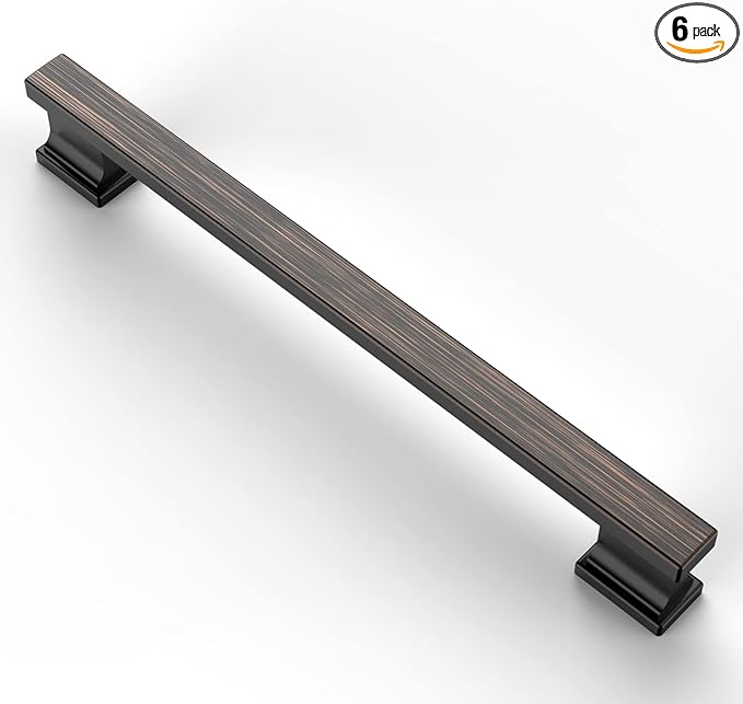 Asidrama 6 Pack 6.3 Inch(160mm) Oil Rubbed Bronze Kitchen Cabinet Handles, Cabinet Pulls Kitchen Cabinet Hardware for Cupboard Drawer Pulls