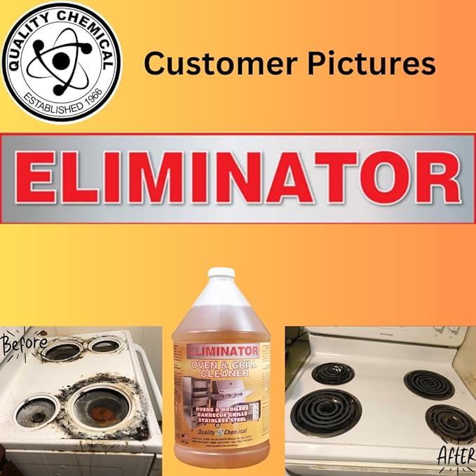 Quality Chemical Oven Cleaner & Grill Cleaner - Heavy-Duty/Fast Acting & Easy to Use/Degreaser/Heavy Duty Oven Cleaner/Best Oven Cleaner/Made in USA - 128 oz (Pack of 2)