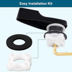 Black Metal Toilet Handle Replacement Kit, Universal Front Mount Fit Compatible with American Standard/Mansfield/Gerber/TOTO/Kohler Toilet, Toilet Tank Flusher Lever with Flapper Chain, Matte Black