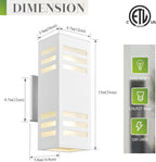 harriet Porch Lights Outdoor Modern - IP64 Waterproof Aluminum and Tempered Glass Cover, 13" Rectangular Up/Down Wall Sconce for Porch, Garage & Patio, Exterior Lighting, White