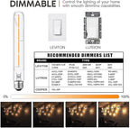E26 LED Tubular Bulbs,Soft White 3000K,T10 Dimmable LED Bulb,8.9in Tube Edison Light Bulbs 4W Dimmable Tube Vintage Led Bulbs 40 Watt Equivalent,E26 Medium Base Lamp (4-Pack)