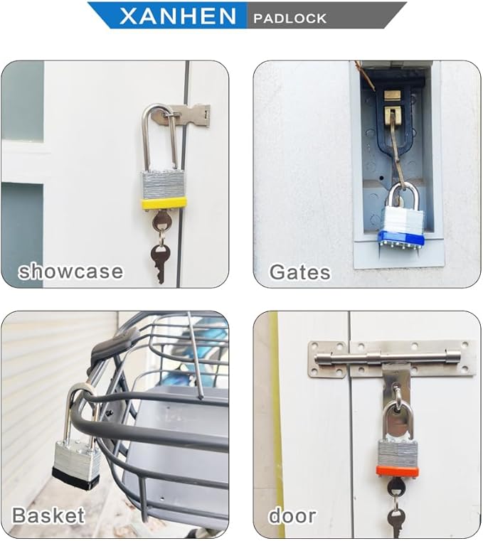 Keyed Alike Laminated Steel Padlocks with Normal Shackle for Sheds, Fences & Lockers (60-Pack)