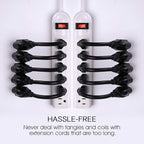 [ETL Listed] Miady Short Power Extension Cord Outlet Saver, 16AWG/13A, 3 Prong (10 Pack, Black, 8 Inch)