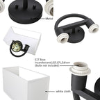 Industrial 2-Lights Wall Sconce Fixtures with White Textile Shade, Vintage Double Head Wall Light Lamps Decor for Hallway Bedroom Living Room Bathroom Corridor