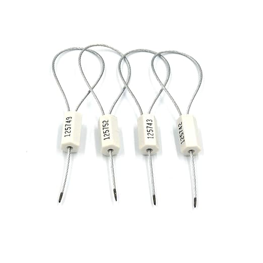 1000 pcs Numbered Security Cable Seals Pull-Tite Anti-Theft Trailer Tags Steel Wire Metal Cable Safety Padlock for Truck Container (White)