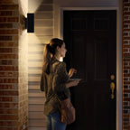 SHIMR Dusk to Dawn Outdoor Lighting 2 Pack, Modern Exterior Lighting Fixtures Wall Mount with E26 Base, Aluminum Anti-Rust Outdoor Sconce Lights Up and Down Outside Lights for House Porch Garage