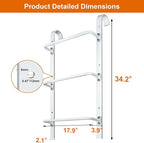 3-Rung Window Well Ladder Hooked, Heavy Duty Steel Wall Mounted Ladder, Powder-Coated Basement Egress Window Ladder 34.2" Lx17.9 W, White