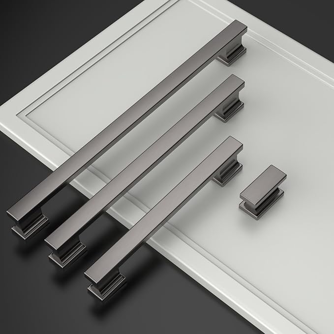 Asidrama 10 Pack 3.75 Inch(96mm) Brushed Black Nickel Kitchen Cabinet Handles, Cabinet Pulls Kitchen Cabinet Hardware for Cupboard Drawer Pulls