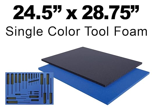 5S Lean Tool Box Foam Organizers 1/2 INCH Thick (1 Piece) (24.50"x28.75", Blue)