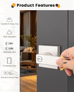 Gobrico Square Rosette Privacy Door Lever,Satin Nickel Finish,Interior Door Lock for Bed/Bath,7Pack