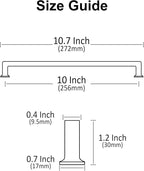 Alzassbg 6 Pack Oil Rubbed Bronze Cabinet Pulls, 10 Inch(256mm) Hole Centers Cabinet Handles Square Kitchen Hardware for Cabinets AL3046ORB