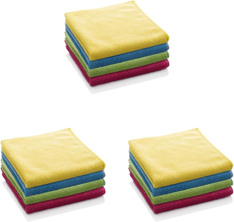 E-Cloth Microfiber Cloth 12-Pack, World's Leading Premium Microfiber Cleaning Cloth, Twice as Durable as Competition, 1 Year Guarantee, Ideal for Kitchen, Countertops, Sinks, and Bathrooms, Assorted