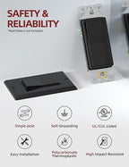 AIDA Single Pole Rocker Decora Light Switch, 15 Amp Self-grounding Electrical Light Switches, Residential Grade, UL Listed (10 Pack, Glossy Black)