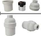 E26 E27 Light Socket,8-Pack White Edison Retro Pendant lamp Holder, E26 E27 Plastic Standard Screw-in Socket Maximum Wattage 250W Heat Resistant Up to 200℃ Fire Resistant