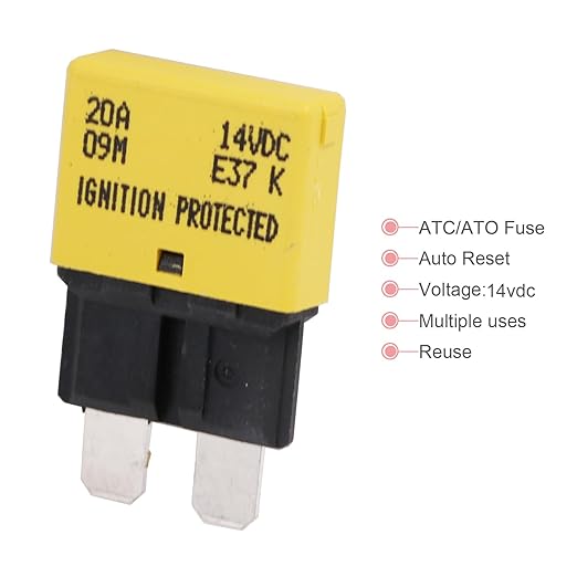 12V 5A Low Profile Fuse Circuit Breaker Auto Reset ATO/ATC E37- UL Certified Self Resetting Blade Fuses 5 Amp 12 Volt DC for Car, Truck, RV, Automotive, Boat, Solar - Pack of 3