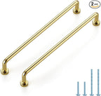 JOY DECOR Cabinet Pulls – 7-1/2 Inch Hole Center, Polished Brass, 2 Pack, Zinc Alloy Cabinet Handles for Drawers & Cupboard – Vintage Style Hardware for Kitchen, Bathroom, Dresser, Furniture Makeover
