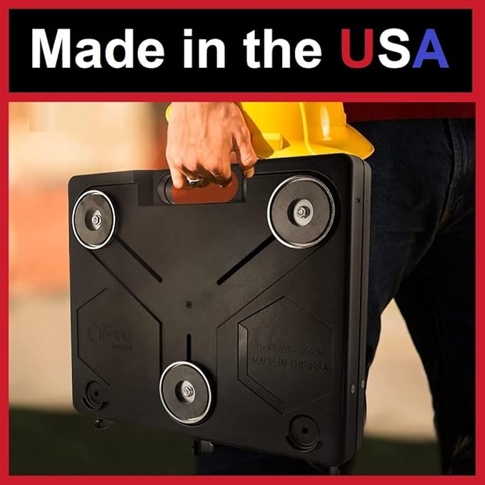 The OmniShelf Magnetic Portable Workstation + Toolbox, Computer & Laptop Stand, Multimeter Case, Utility Shelf w/ 50 lb Capacity, Hands Free Workstation Attaches to HVAC, Trucks & More (5 Count)