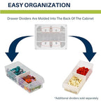 Akro-Mils 64-Drawer Plastic Drawer Storage Cabinet for Garage Organization, Bead Organizer, Building Bricks Storage, Teacher Toolbox, Makeup Organizer, 20-Inch W x 6-Inch D x 16-Inch H, 10164 White