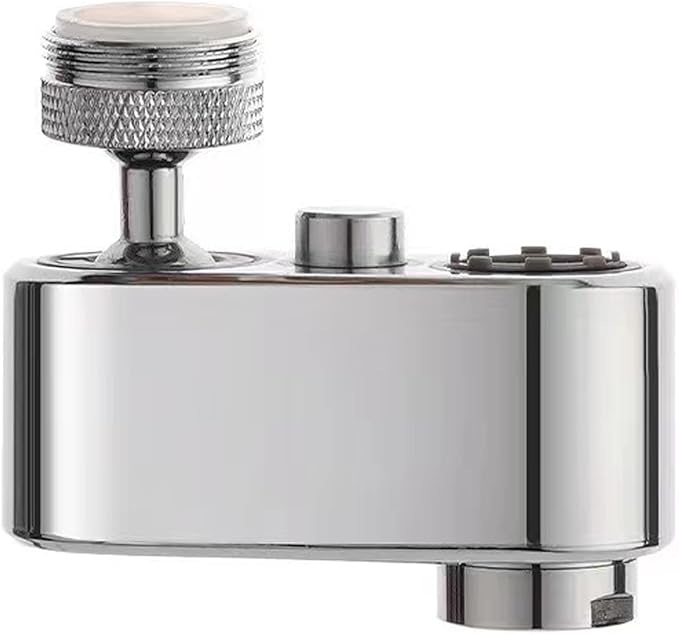 Splash Protector 1080°Universal Rotation Female Faucet Aerator with Up and Down Water Outlet for Dual-function,Universal Bathroom Rotatable Tap Nozzle Kitchen Sink Aerator Chrome Finished