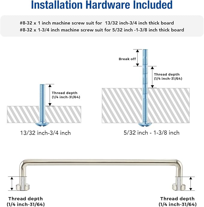JOY DECOR Cabinet Pulls – 6-1/4 Inch Hole Center, Brushed Nickel, 2 Pack, Zinc Alloy Cabinet Handles for Drawers & Cupboard – Vintage Style Hardware for Kitchen, Bathroom, Dresser, Furniture Makeover