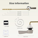 iFealClear 2 Pack Metal Toilet Tank Flush Lever Replacement, Universal Front Mount Handle Toilet Tank Trip Lever with 2 Pieces Stainless Steel Flapper Chains, Brushed Nickel