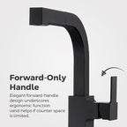 Pfister Arkitek Kitchen Faucet with Pull Out Sprayer, Single Handle, High Arc, Matte Black Finish, LG534LPMB