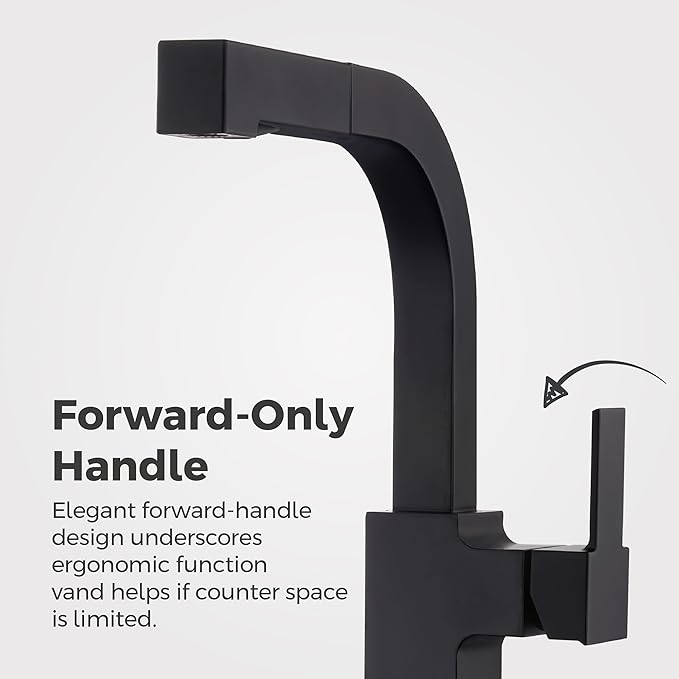 Pfister Arkitek Kitchen Faucet with Pull Out Sprayer, Single Handle, High Arc, Matte Black Finish, LG534LPMB