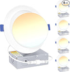 Ensenior 4 Pack 6 inch Gimbal Led Recessed Lighting, 90° Rotatable and 5CCT Selectable, Dimmable Eyeball Recessed Lights, Canless Angled Adjustable Ceiling Downlight, 1200LM, 12W=115W-FCC Certified