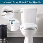 Hygie Rinse 2PCS Metal Toilet Handle Lever Flush Replacement, Universal Front Mount Toilet Handle with Stainless Steel Flapper Chains, Toilet Repair Kit, Brushed Nickel